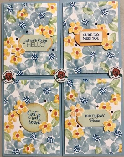 Medley of stamped blossoms cards. Simple and fun and gorgeous!