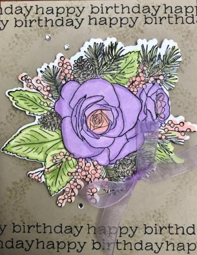 Purple rose die cut