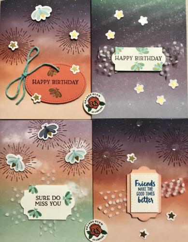 Medley of add-on kit cards.  Beautiful bases-use leftovers or sentiments from other sets.