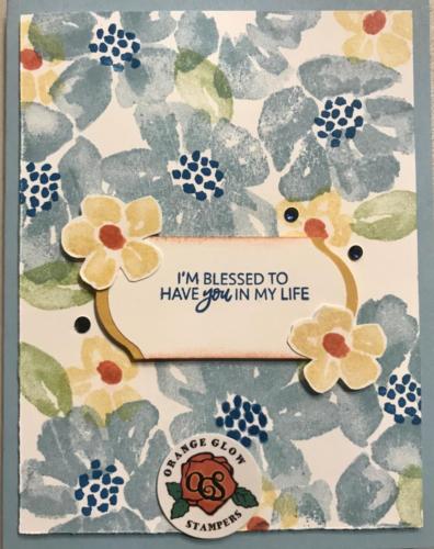 Blessed-soft subtles, label punch, cut out flowers and rhinestones.  In the mail already!  LPA