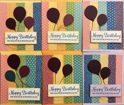 Close ups of some balloon cards.