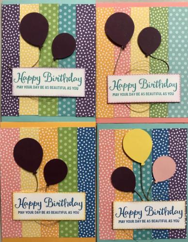 Different versions of birthday cards. 