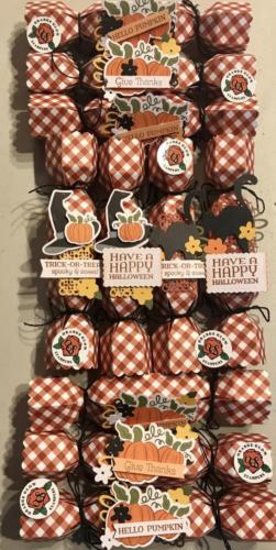 Cracker gift boxes for Halloween treats.  20, 10 each of two designs.