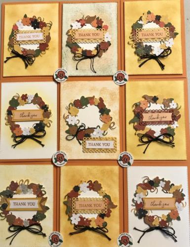 Medley of various samples of wreath cards.  